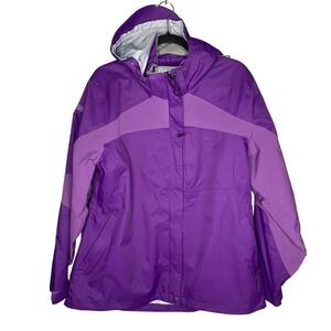 Cabela's Dry Plus PrimaLoft Jacket Womens XL Purple Hooded Waterproof Rain